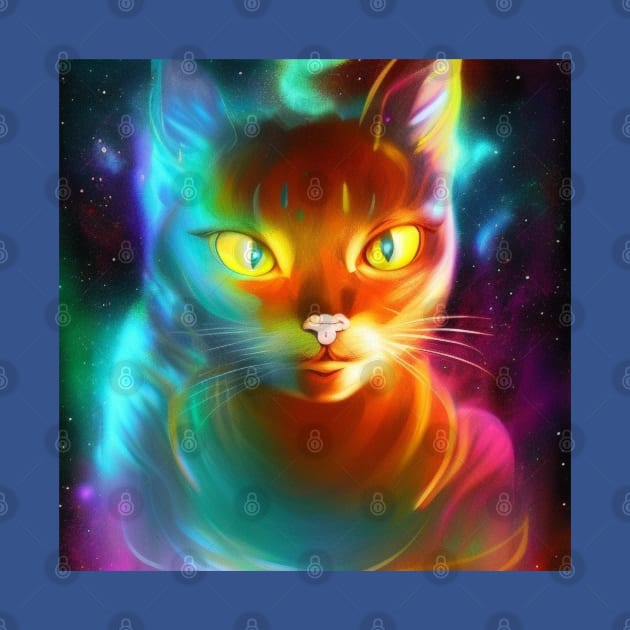 Neon cosmos she cat by PixieMomma Co