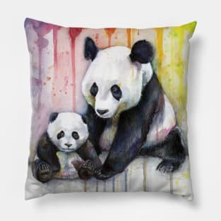 Pandas in the Rainbow Pillow