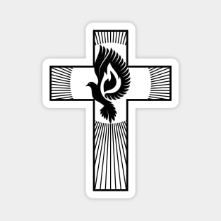 The cross of Jesus and the dove - a symbol of the Holy Spirit Magnet