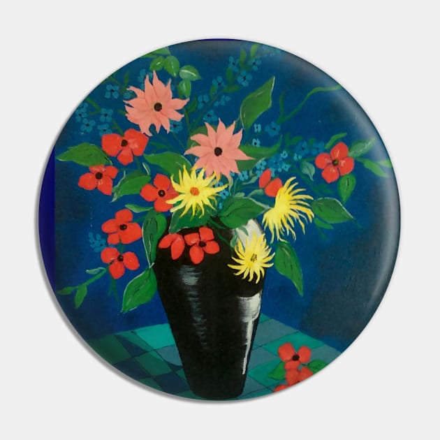 Vase of Flowers - printable - from my original acrylic painting Pin by GarryGreenwood