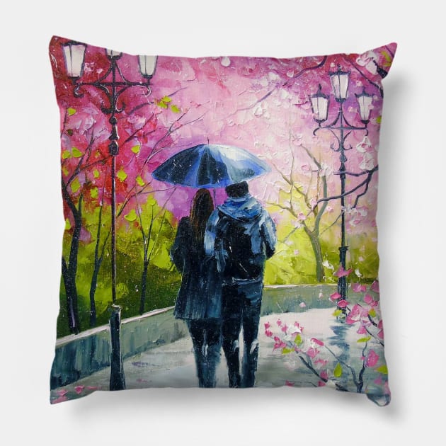 A walk in the spring Park Pillow by OLHADARCHUKART