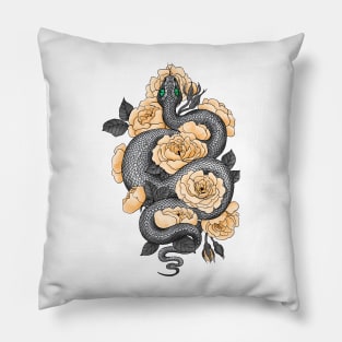Snake and yellow roses Pillow