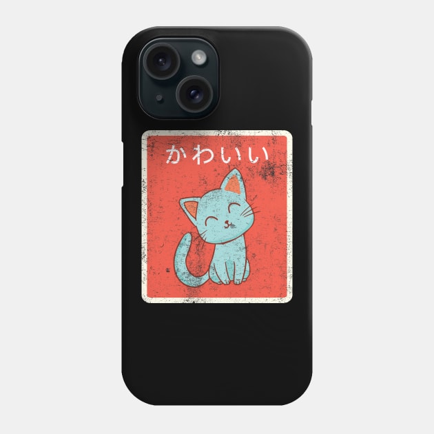 'Vintage Japanese Kawaii Cat' Cool Japanese Cats Phone Case by ourwackyhome