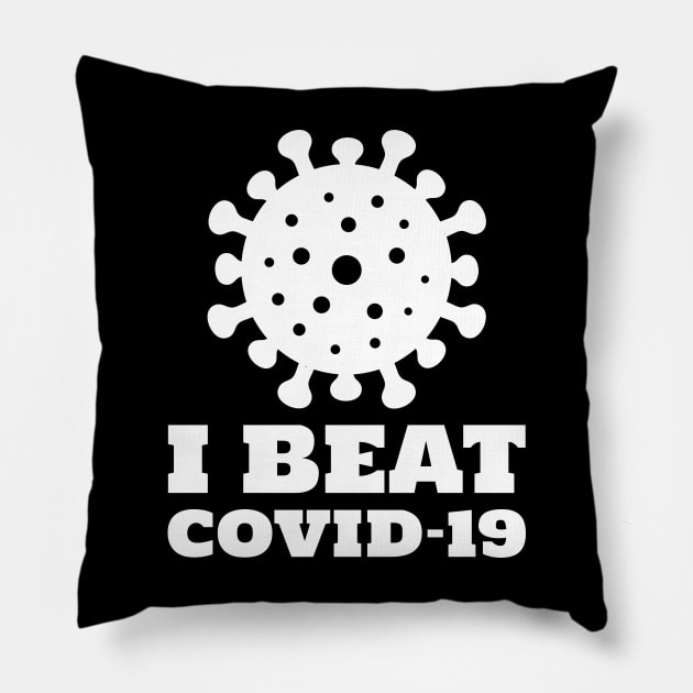 I Beat Covid-19 Pillow by Lasso Print