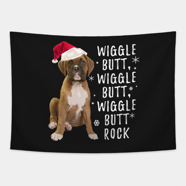 Wiggle Butt Rock, Boxer Dog Sweater for the Holidays Tapestry by 3QuartersToday