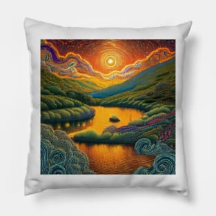 Retro Rainbow Reflections magical Pillow