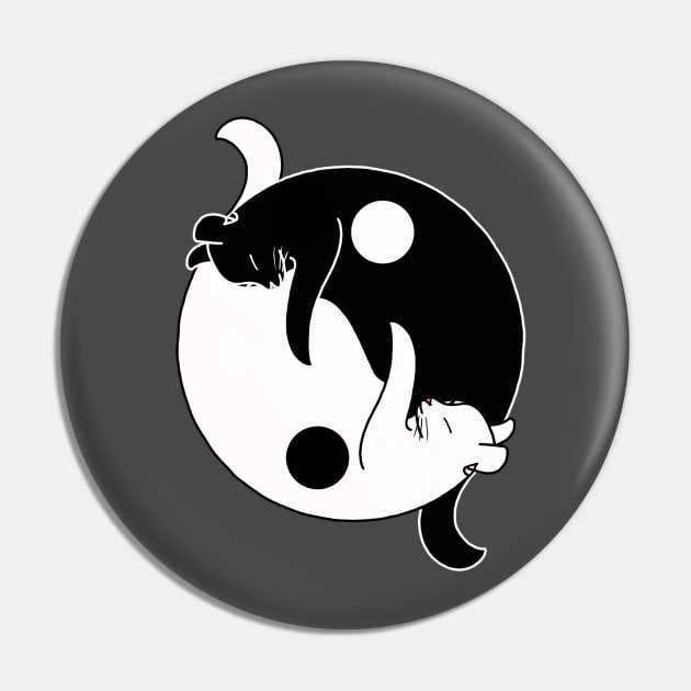 Yin Yang Cats Pin by Snapdragon