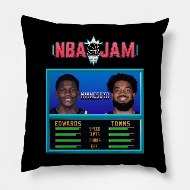 NBA JAM - Minnesota season 23-24 Pillow by Buff Geeks Art