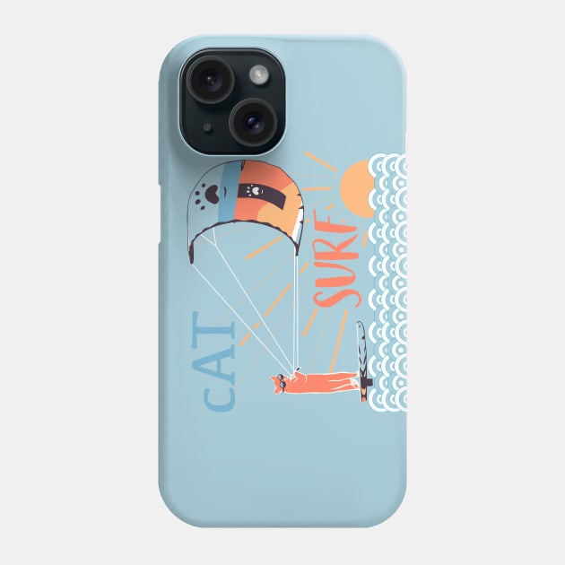 Cat surf Phone Case by Mimie20