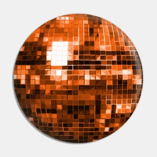 Orange Mirrored Disco Ball Pattern Pin