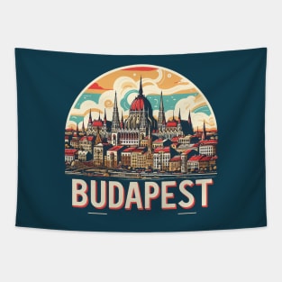 Budapest Travel Retro Poster Tapestry