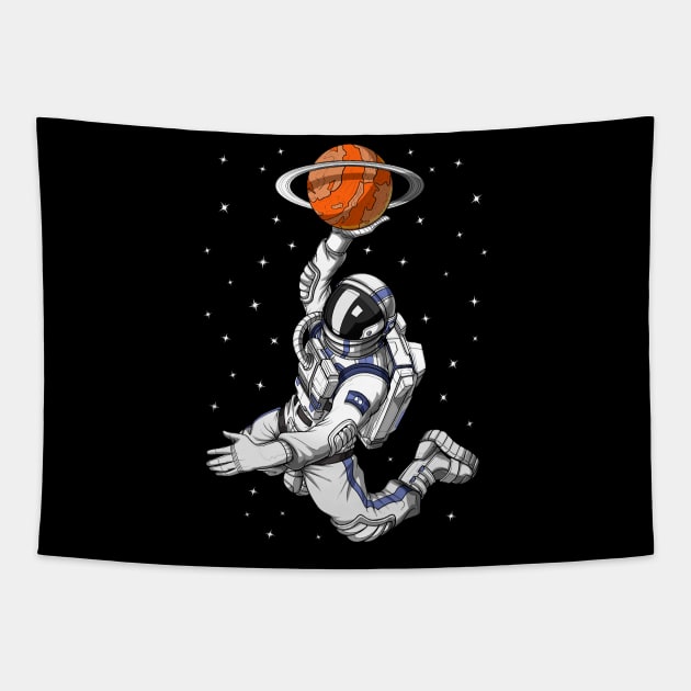 Space Astronaut Basketball Tapestry by underheaven