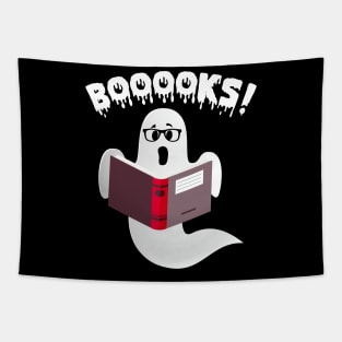 Ghost Reading Books Boooks Funny Halloween Tapestry