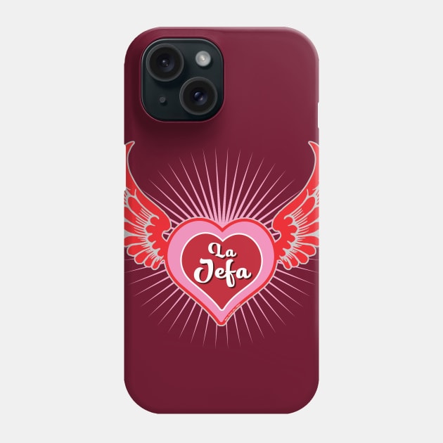 La Jefa Winged Heart Phone Case by MikeCottoArt