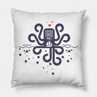 Kraken love boat Pillow