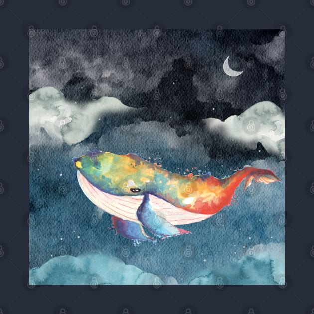 Watercolor Whale by LylaLace Studio