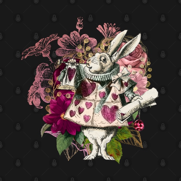 Alice in Wonderland White Rabbit Heart Card by Funny Stuff Club