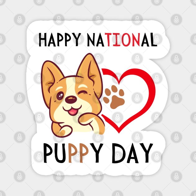 Happy National Puppy Day, Puppy Day 2023 Magnet