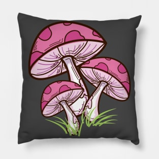 Cute Pink Toadstools! Pillow