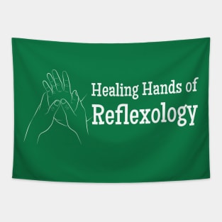 Healing Hands of Reflexology (white text) (hand reflexology) Tapestry