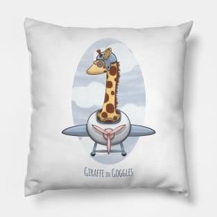 Giraffe in Goggles Pillow