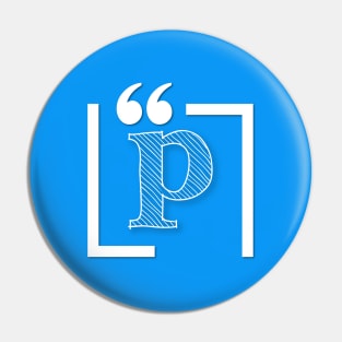 Letter P: Monogram Initial letter p Pin