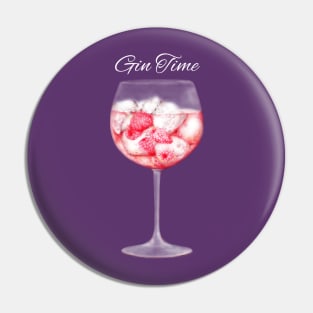 Pink Gin Watercolour Illustration Pin