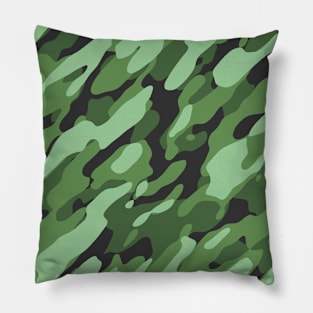 Dark sea green Camouflage Pillow