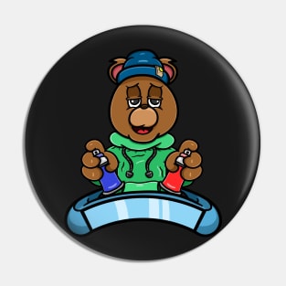 Graffiti Bear Head Cartoon Pin