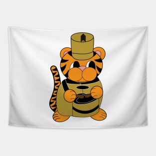 Marching Band Tiger Snare Drum Black and Gold Tapestry