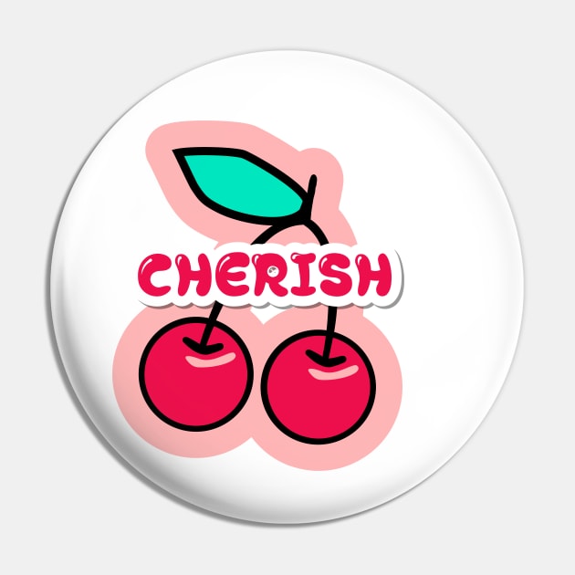 Precious PINK cherry, cherish Pin by zzzozzo