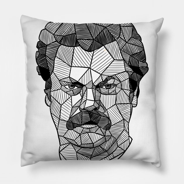 Sketchy Geometric Ron Swanson Pillow by polliadesign