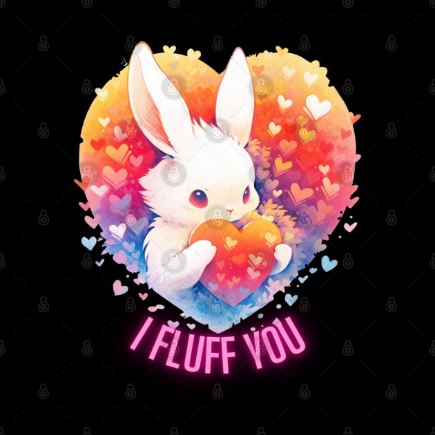 I Fluff You Cute Love Bunny Easter Valentine by Nightarcade