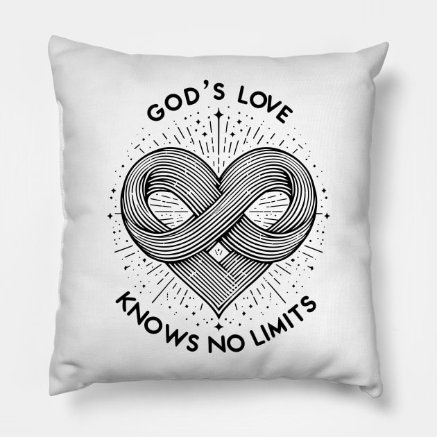 God's Love Knows No Limits Pillow by Francois Ringuette