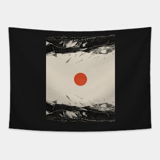 Red moon Minimal landscape 6 Tapestry