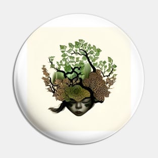 Girl with Tree hair - Designs for a greener future Pin