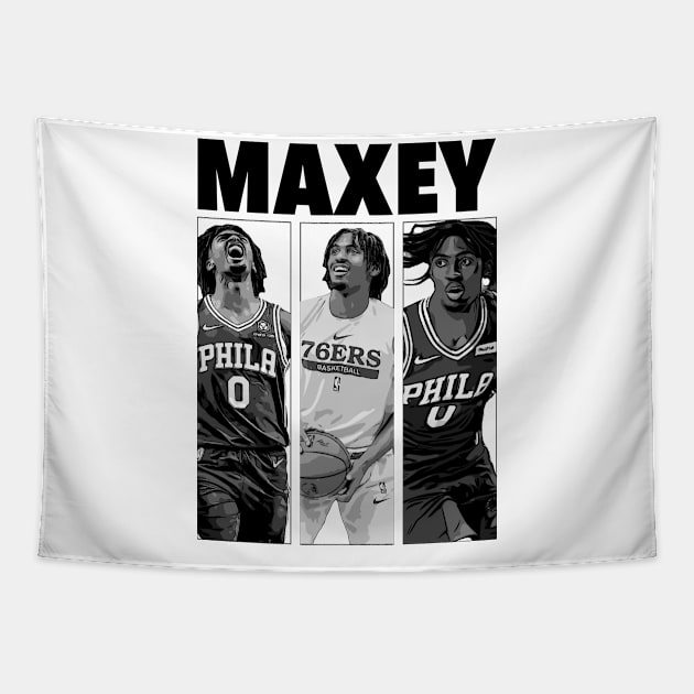 Tyrese Maxey Basketball Tapestry by Playful Creatives