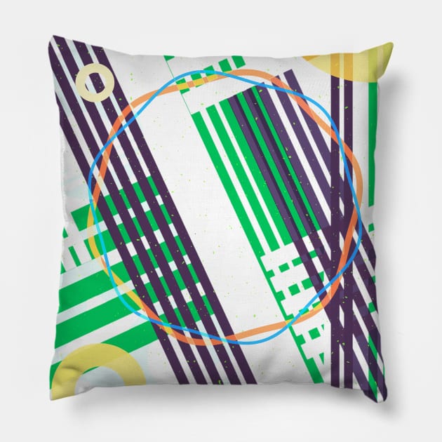 Geometric city illusion abstract Pillow by carolsalazar