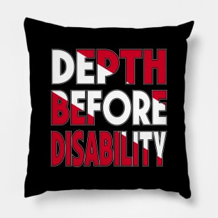 Inspirational Scuba Diving - Depth Before Disability Pillow