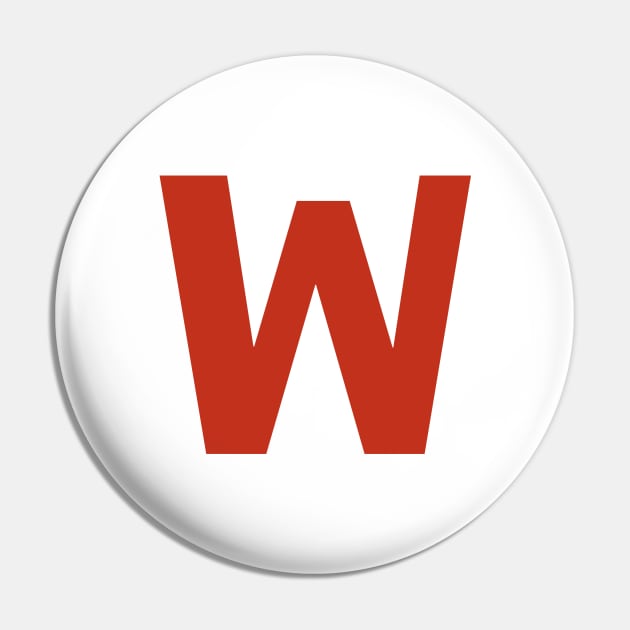 Letter w in Red Text Minimal Typography Pin by ellenhenryart