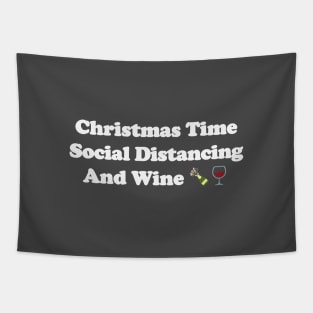 Christmas Time Social Distancing And Wine Tapestry