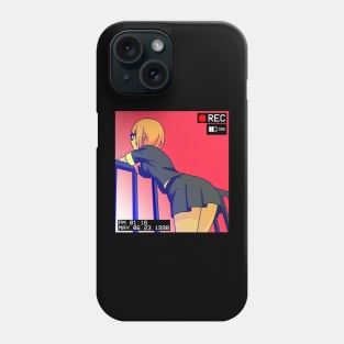 VHS Anime Aesthetic Japanese Schoolgirl Pink Hair Phone Case