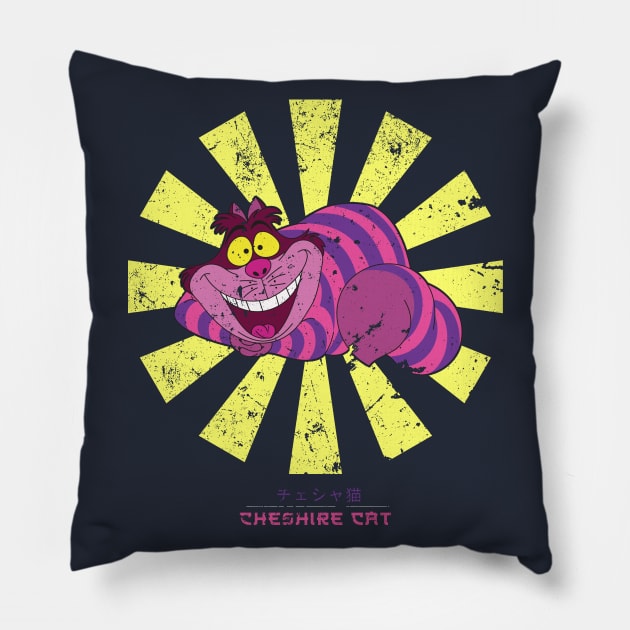 Cheshire Cat Retro Japanese Pillow by Nova5