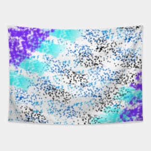 Sponge Print Teal/Purple/Black Tapestry