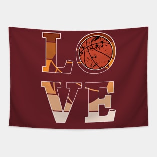 Retro Love Basketball Art Tapestry