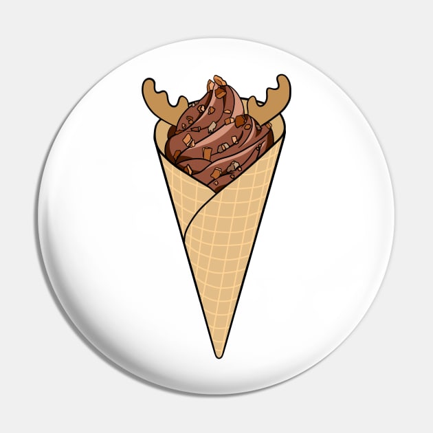 Reindeer Ice Cream Cone Pin by JustGottaDraw