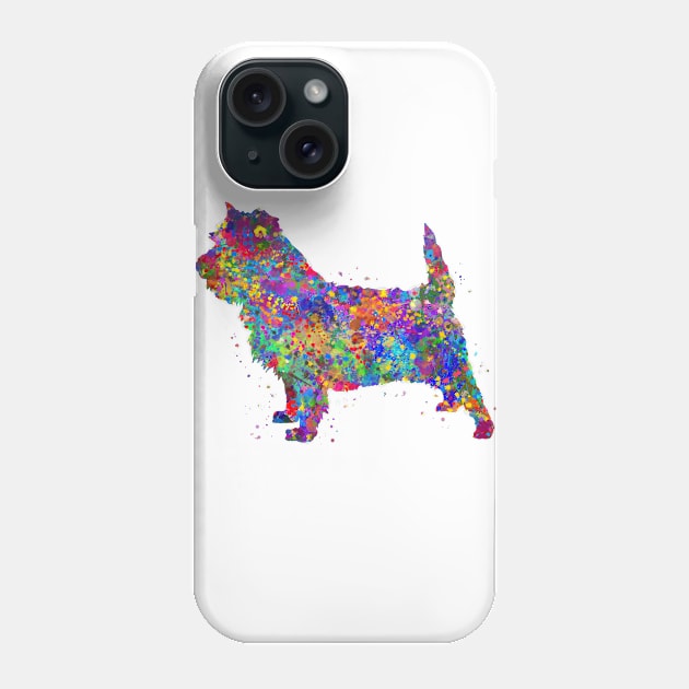 Cairn Terrier dog watercolor Phone Case by Yahya Art