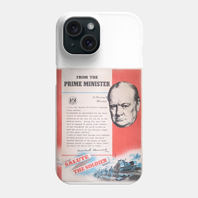 British wartime poster. Restored Print Of Winston Churchill Phone Case by JonDelorme