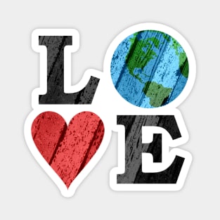 Earth LOVE with Heart and Earth Magnet