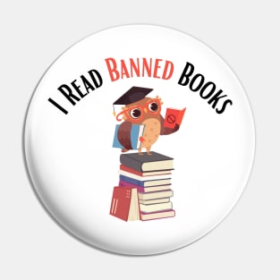 I Read Banned Books Owl Pin